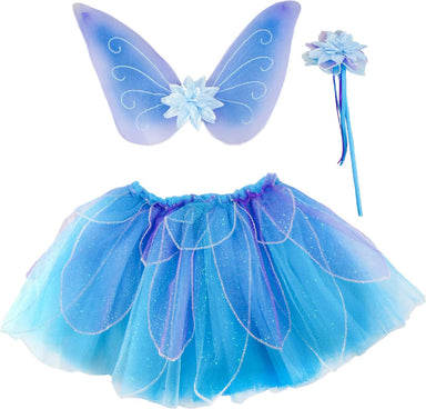 Fancy Flutter Skirt Set with Wings & Wand