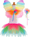 Neon Rainbow Skirt, Wings, and Wand Set