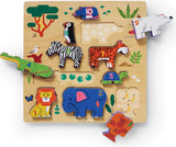 10-pc Stacking Wood Puzzle - 123 Zoo