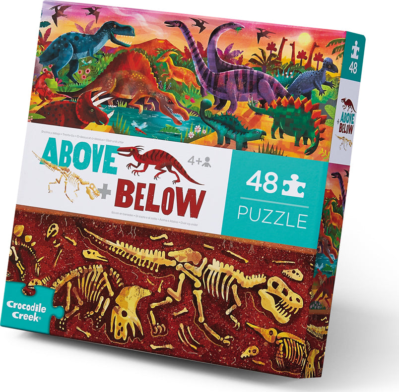 48-pc Above & Below Puzzle - Dinosaur World