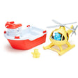 Green Toys Rescue Boat with Helicopter