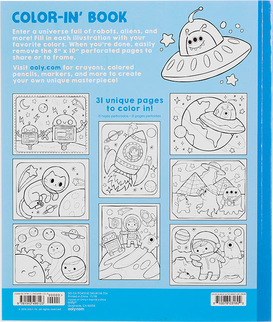 Color-In Book: Outer Space Explorers