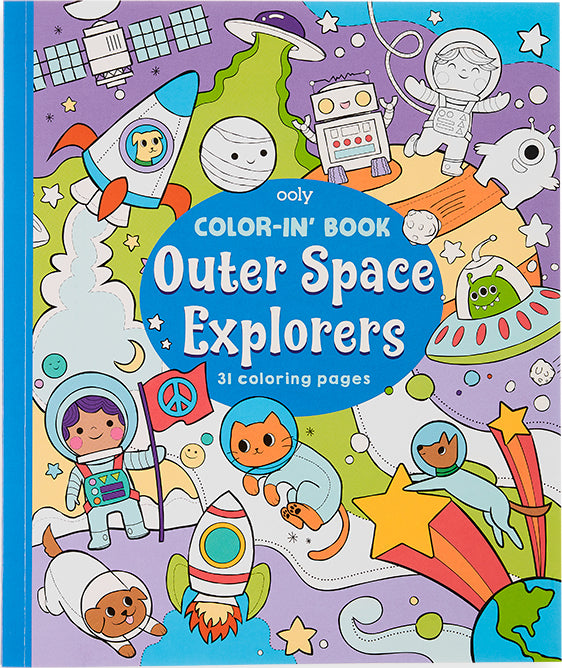 Color-In Book: Outer Space Explorers