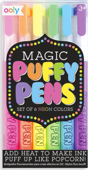  Magic Puffy Pens, DIY Bubble Popcorn Drawing Pens, Magic Puffy  Pens for Kids, 6 Colors 3D Art Magic Puffy Penswith 3D Ink (2SET)
