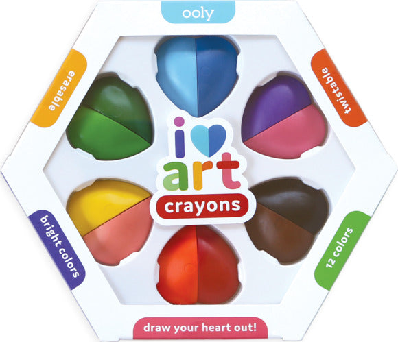 I Heart Art Erasable Crayons - Set Of 6