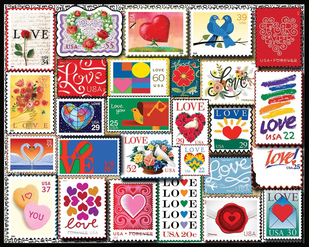 1000pc Puzzle - Love Stamps