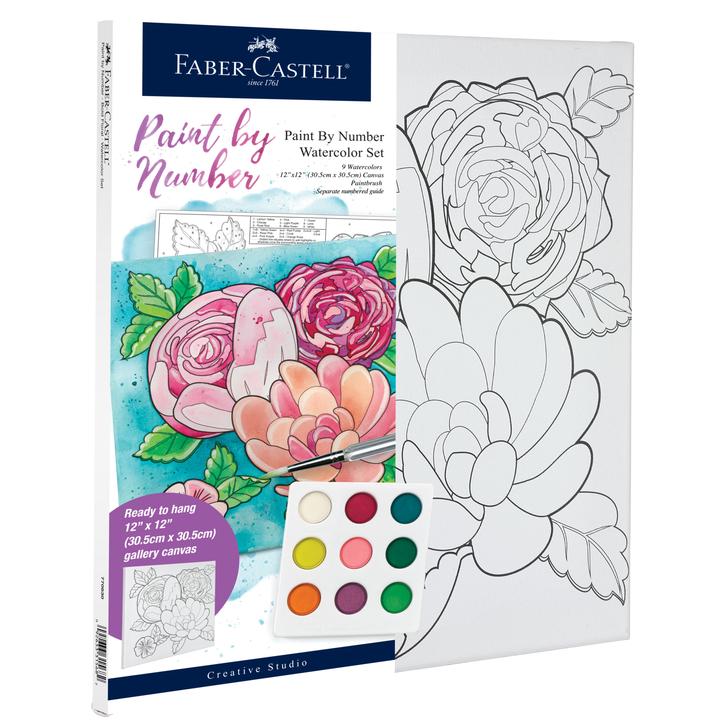 Watercolor Paint By Number: Floral
