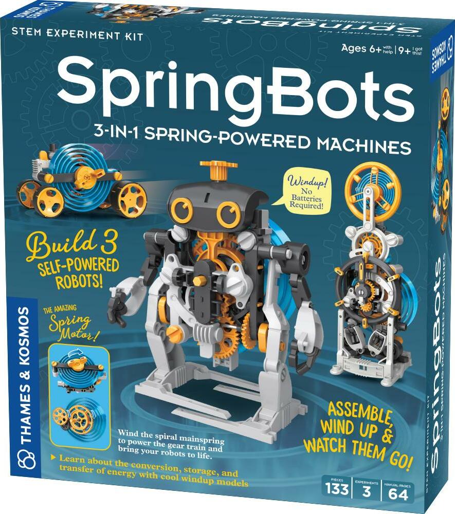 Springbots: 3-in-1 Spring-Powered Machines