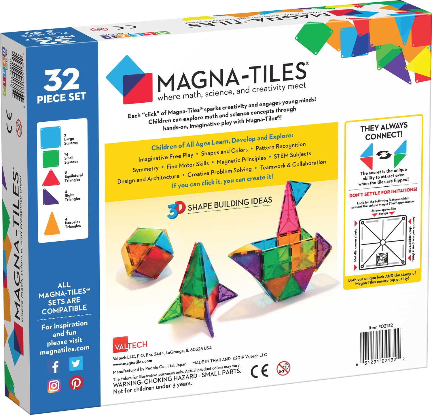 Magna-Tiles® Clear Colors - 100 Pieces