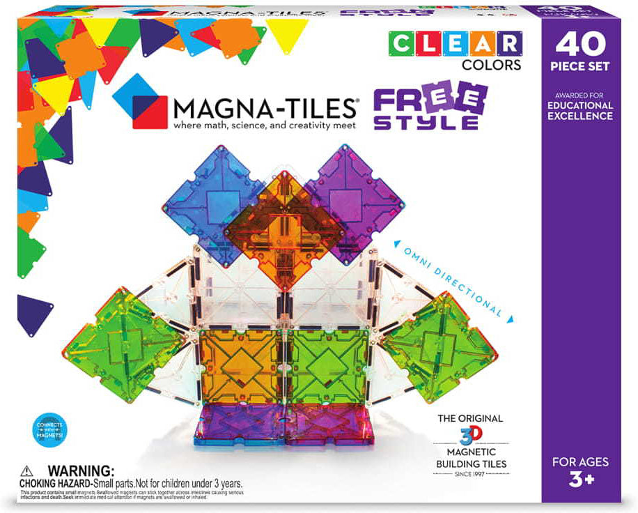 Magna-Tiles Clear Colors 48-Piece Deluxe Set – Growing Tree Toys