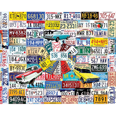 License Plates - 1000 Piece - White Mountain Puzzles